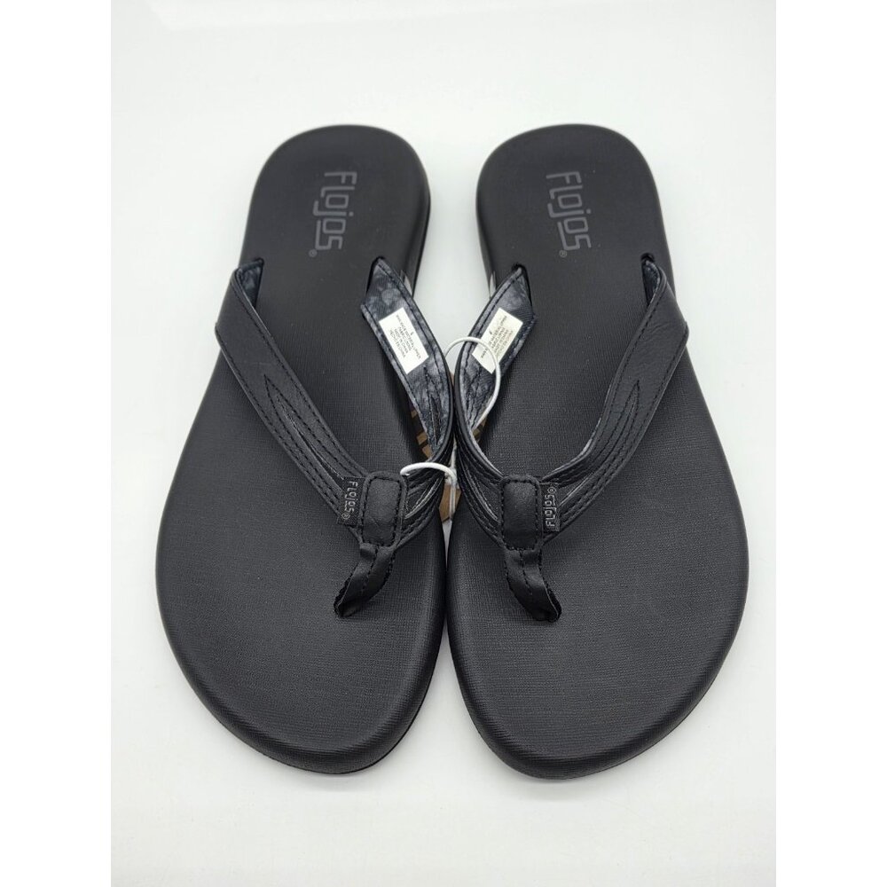 Flojos Women's Flip Flop Sandals Size 8 Black Tie Dye Memory Foam Thong Shoes